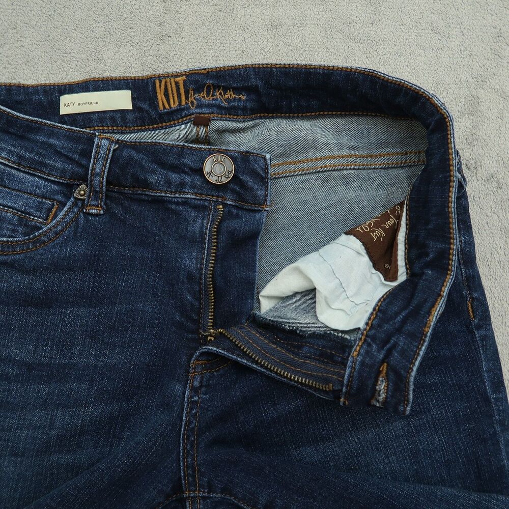 KUT from the Kloth Jeans Women's Size 2 Blue Mid-Rise Katy Boyfriend 29" Inseam - Picture 2 of 16